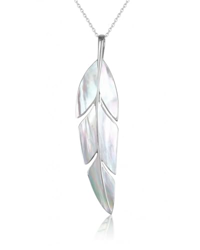 Pendentif nacre feuille bananier collier femme Argent 925 pour sublimer votre féminité