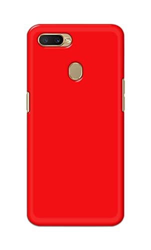 Image of Printed Hard Back Cover Case for Oppo A7 | Oppo A5s | Oppo A12 | Oppo A11k | Oppo A12s Back Cover (Plain Red) -1803