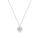 SLUYNZ 925 Sterling Silver CZ Circle Necklace Choker for Women Teens Diamond Round Pendant Necklace (A-Silver)