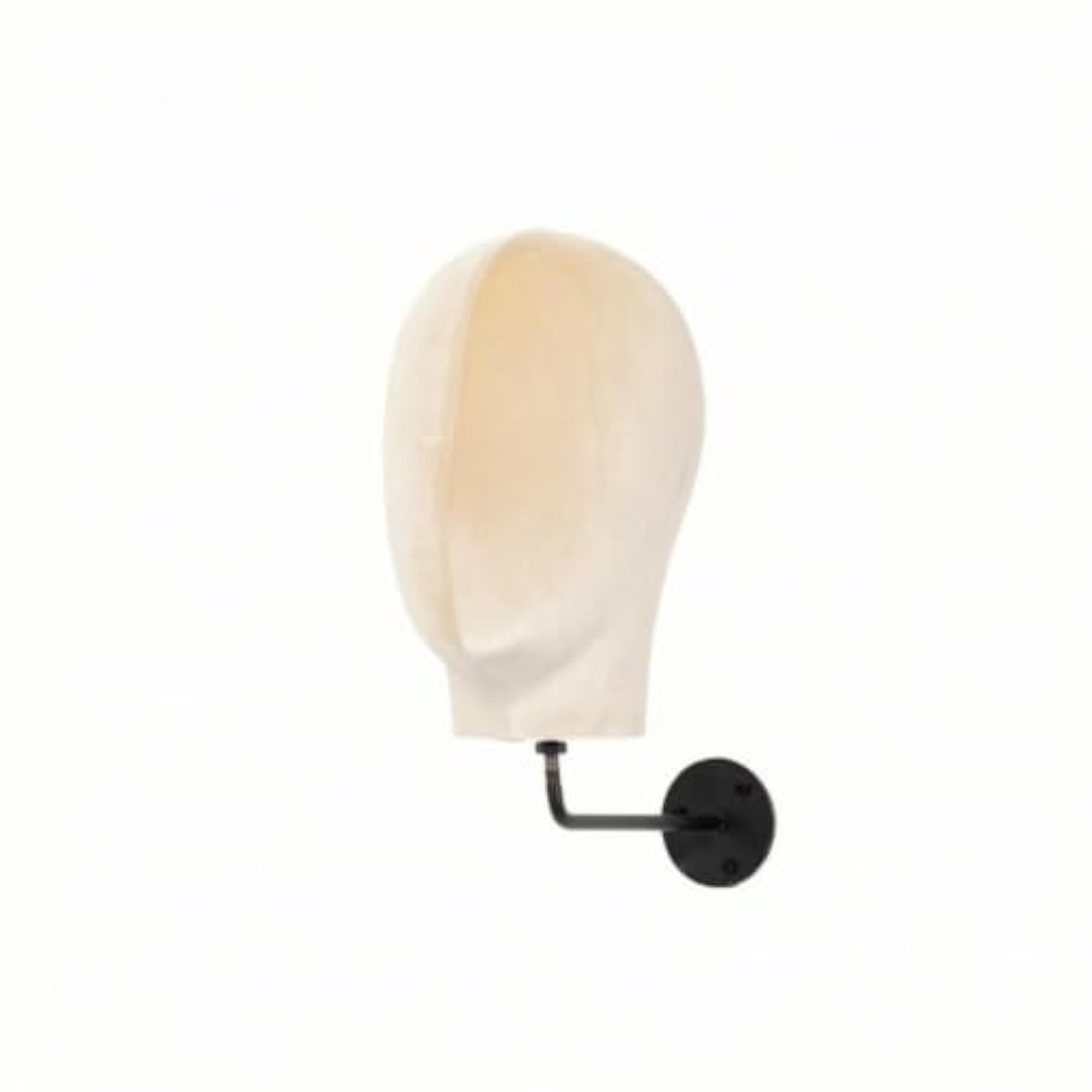 Textile-Covered Wall-Mounted Head Display for Hairpieces