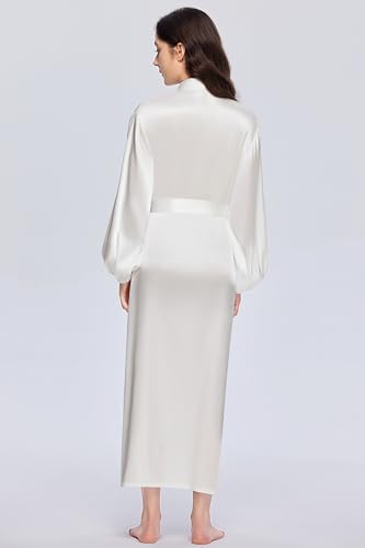 Image of PRODESIGN Satin Kimono Robe Women Long Silky Kimono Bathrobe Sleepwear Wedding Bridesmaid Robe