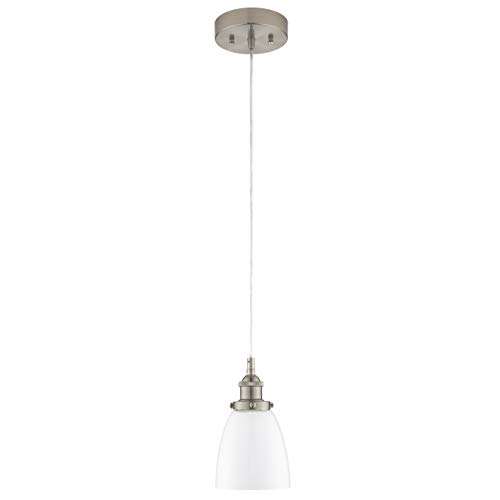 Linea Di Liara Fiorentino Large Milk Glass Pendant Light Fixture Modern Farmhouse Bell Shaped Kitchen Pendant Lighting Over Island Polished Chrome Pendant Light Shade Over Sink Lighting #TOP4