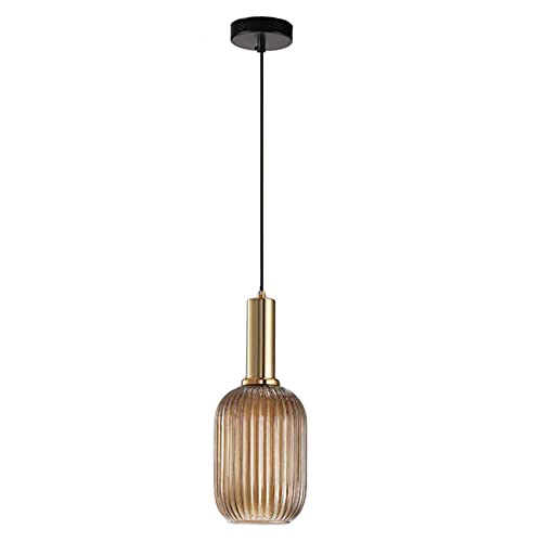 Suspension luminaire haut de gamme en verre rayé pour décoration raffinée de cuisine