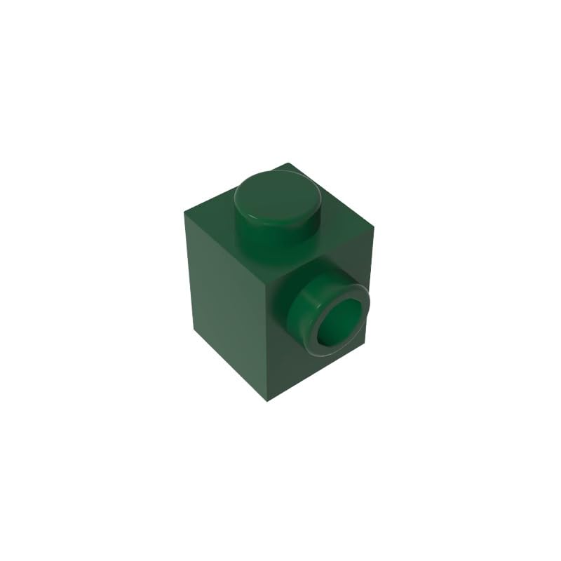 Gobricks GDS-635 Brick Special 1x1 with Stud on 1 Side 50PCS Compatible with Lego Toy 87087 DIY Parts and MOC Components for Major Brick Brands Color:Dark Green โ image 1
