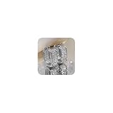 Mnyixsi Pendientes de aro de oro de 18 quilates con circonita cúbica en forma de U, aretes de aro con diamantes para mujer, aretes de aro de moda de lujo para dormir, joyería de plata