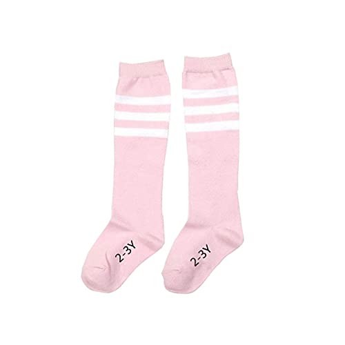 2-3 Years Old Kids Girls Boys Cotton Over Knee High Soccer Sports Team Socks,4 Pairs4