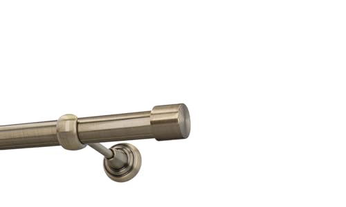 HDTL 25mm Kit de tringle a rideau Metal Fixation murale Laiton Antique 280 cm Zoya