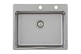 1 platillo respekta Fregadero empotrado 1 seno con banco de agujeros para grifo (acero inoxidable, modelo Chicago 60 x 50 cm)