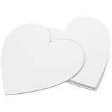 OFFIGAM Baumwoll Leinwandplatten Herzform 5 Stück 15X15cm Malbretter für Acryl Öl Farben Zeichenbretter für Anfänger und Hobbykünstler