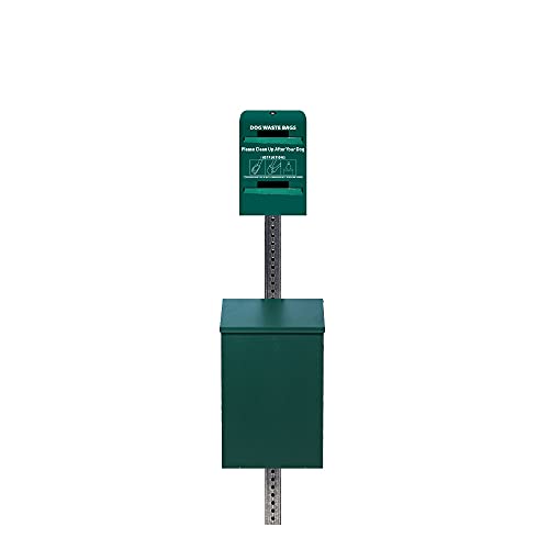 Standard Low Profile Dog Waste Station / Tie_Handle Roll_Square Can(Matte Green)