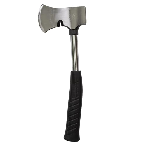 Stansport Rubber Handle Camp Axe/Hammer, Black, Silver, 13.25