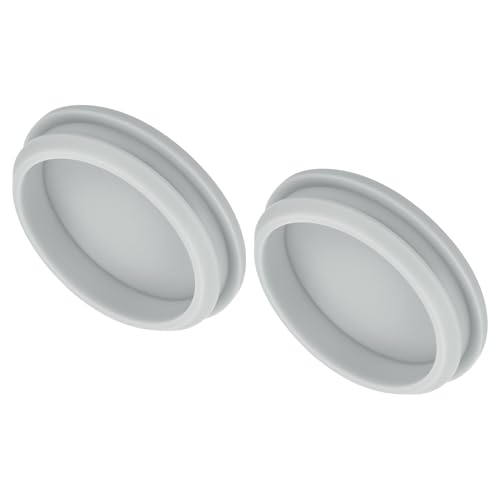 MECCANIXITY 2pcs Silicone Snap in Locking Hole Plugs,52.6mm/2.1 Inch Mounting Diameter Narrow Groove Width 5mm Panel Seal Cover Round for Kitchen Bulkheads Waterproof Sealing Plugs Grey