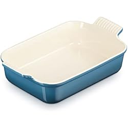 Cazuelas Le Creuset Le Creuset Bandeja rectangular Heritage de cerámica de gres, 26 cm, 2.4 L, Deep Teal, 71102266420001