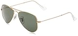 Ray-Ban RB3044 Small Metal Aviator Sunglasses, Gold/Green, 52 mm