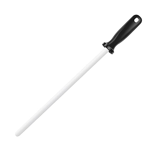 Ceramic Honing Rod, Knife Sharpener Rod Professional Sharpening Rod Stick , for Kitchen,Home&Chef, Firm-Grip Handle (12IN)