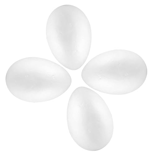 Gogogmee Huevos de Espuma para Manualidades de Pascua 15 CM 4 Piezas Decoración DIY para Fiesta y Manualidades Infantiles Huevo de Pintura y Adorno Casero para Actividades Creativas