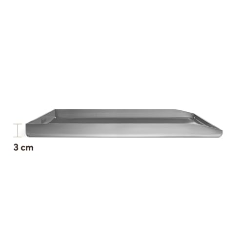 BURNHARD® Plancha Grillplatte Edelstahl für Gasgrill EARL Serie, spülmaschinenfest, 42,5 x 39,6 x 3 cm - Deutsche Marke