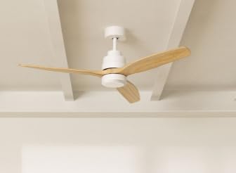 Ventilateur Plafond CREATE WINDSTYLANCE Édition Spéciale - Lumière Blanche, Bois Naturel, Télécommande, 132cm 40W Silencieux 6 Vitesses
