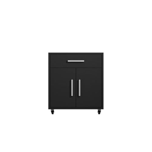 Image of Manhattan Comfort Eiffel Garage Work Station Cabinet Organizers and Storage, Set of 3, Matte Black