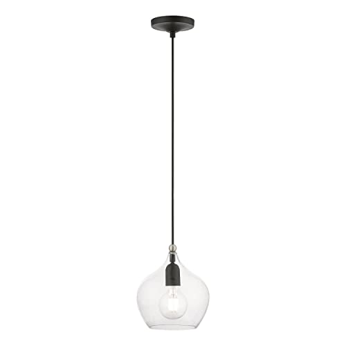 Livex Lighting, 49088-04, Aldrich, Pendant, Black with Brushed Nickel Accent