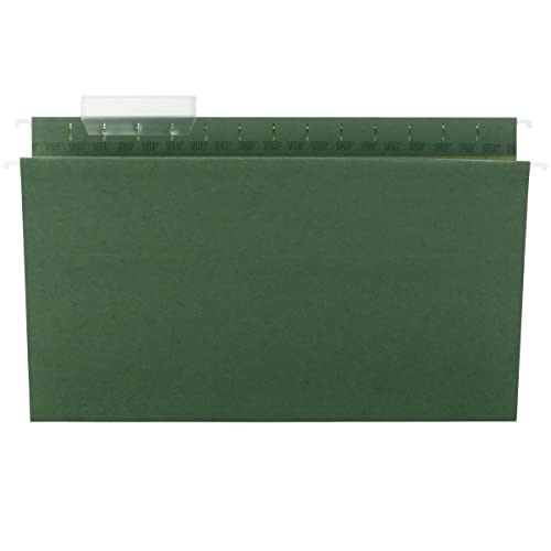 Smead Tuff Hanging File Folder With Easy Slide Tab, 1/3-Cut Sliding Tab, Legal Size, Standard Green, 20 Per Box (64136, Rod Color May Vary) #TOP6