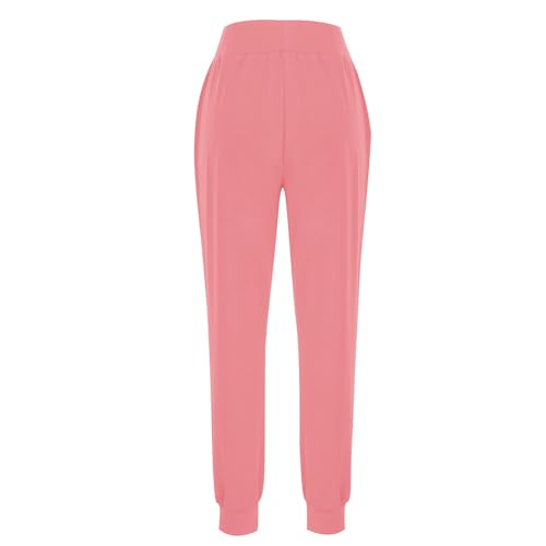 Calça feminina esportiva de ioga para mulheres, ajuste solto, perna reta, punho longo, verão, outono