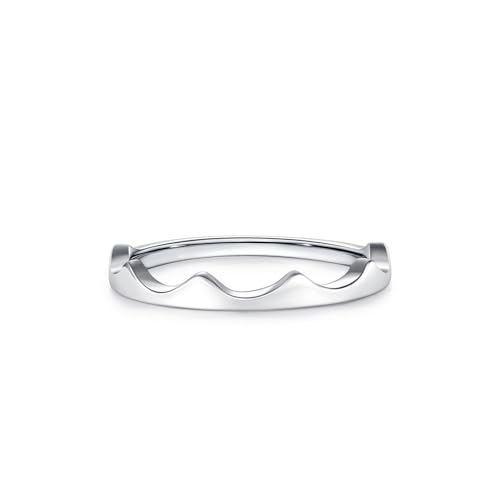Bague en or blanc 18 carats fini les bijoux qui ternissent anneau ondulé durable