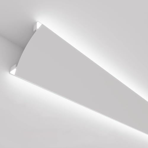 5m LED Track Lighting Strip - Indirect Ceiling Crown Molding with White Aluminum Channel & Diffuser for Modern Home Decor, Energy-Efficient Linear Lighting Solutions