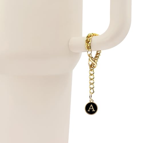Velaco Letter A Charm Accessories for Stanley 20 30 40 oz Tumbler with Handle, Chains with Initial Letter for Stanley Cup 30 40 oz with handle - 2 PCS