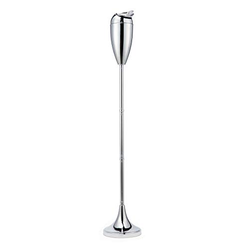 Sfeomi Posacenere a Colonna Regolabile per Esterno Interno Portacenere da Terra Sltezza da 56 cm a 89 cm Posacenere con Piedistallo con Scatola di Sigarette (Cromato)