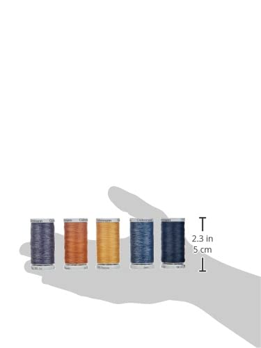 Gutermann Jeans - Juego de hilos de costura, 5 bobinas, tonos vaqueros