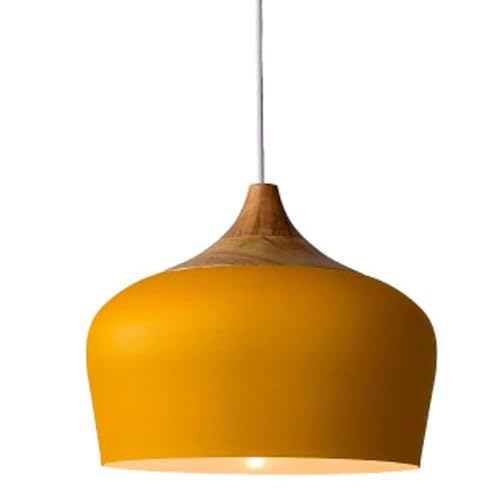 Lustre en bois massif et métal au design suspendu élégant pour salle à manger moderne