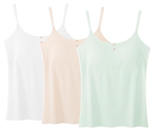 Teen Girls' Tanks Camisoles with Padded Cami Shirts Adjustable Straps,Training Bra