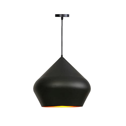 Suspension rétro E27 en aluminium noir avec câble de 120 cm