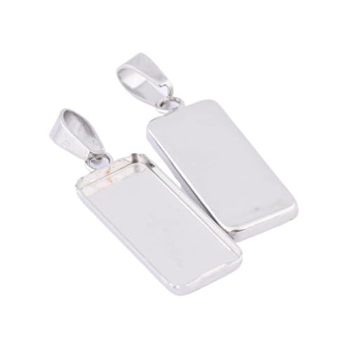 Bases para colgantes de acero inoxidable dorado con bisel rectangular DIY 3
