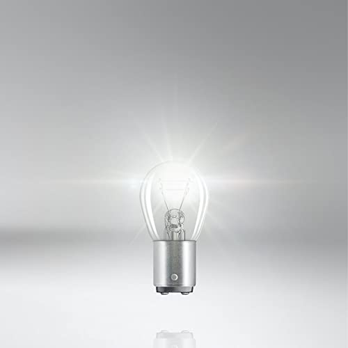 OSRAM ULTRA LIFE P21/5W, lámpara de señalización halógena, luz de freno, luz adicional trasera, 7528ULT-02B, automóvil de 12 V, ampolla doble (2 unidades)