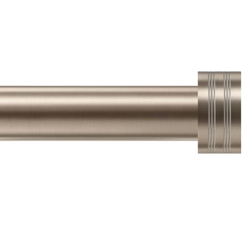 Satin Nickel Curtain Rod 18-88 inch, 1 inch Adjustable Heavy Duty Curtain Rods, Modern Drapery Rods with End Cap Finials, Window Treatment Rod for Hom