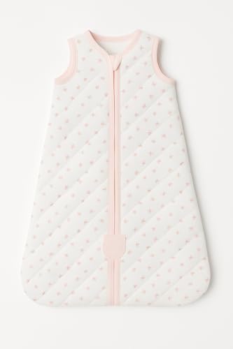 Image of TuddyBuddy Baby Cotton Wearable Quilted Sleeping Bag Blanket 1.5 Tog with 1 Way Zipper Closure | Ideal for Babies & Kids Hypoallergenic Fabrics | (Pink Marigold, 18-24 Months)
