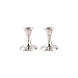 Rely+ Silver Candle Holder Set of 2 - Decorative Taper Candle Stick Candle Holder -Candlestick Holders for Taper Candles - Halloween Home Decor Modern Candle Holders for Dinner, Party