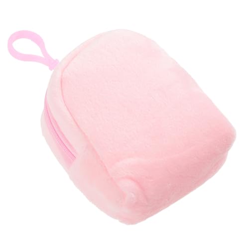 PartyKindom Candy Color Plush Backpack for Boys and Girls Cute Plush Pouch with Keyring Adorable Cartoon Coin Purse for Boys and Girls