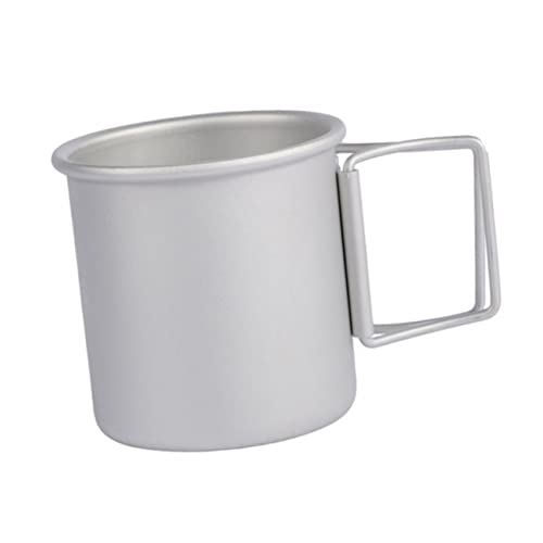 GANAZONO Collapsible Coffee Mug Titanium Camping Mug Aluminum Cups Portable Water Cup Lid Camping