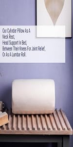Image of Bolster Pillow with Memory Foam Top - Multi Purpose Head, Neck, Knee, Leg and Back Support Pillow - for Effective Body Posture Improvement (22 X 10 X 10 INCH)