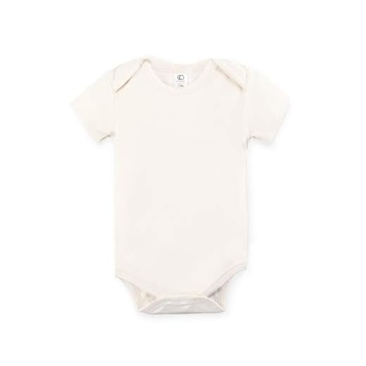 Colored Organics Unisex Baby Organic Cotton Bodysuit - Short Sleeve - Natural - Newborn 0-3M