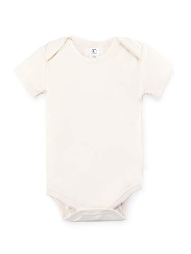 Colored Organics Unisex Baby Organic Cotton Bodysuit - Short Sleeve Infant Onesie - Tofu - Newborn 0-3M