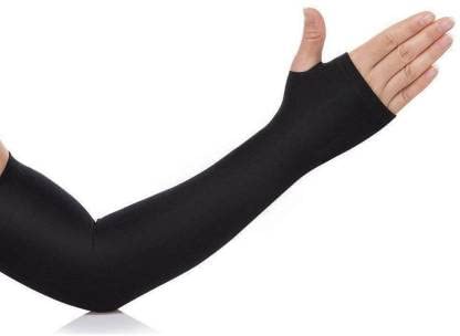 FRANKOPOLIS Nylon Arm Sleeve For Men & Women (Free, Black)