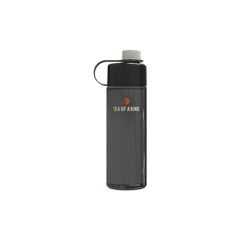 Tea of a Kind TOAK Reusable Water Bottle Starter Kit - Includes 3 Caps to Mix With Your Water, Portable Flavor Caps (Charcoal Bottle) Cover