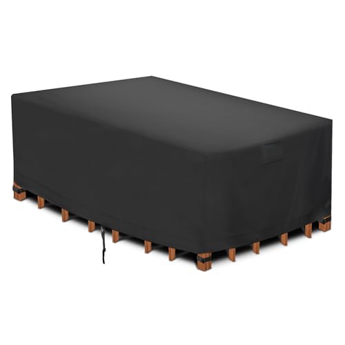 La Mejor Recopilación de Sillas de comedor de jardín los mejores 5. 47 HomeChi Funda para Juego de Muebles de Patio, Impermeable, Resistente a los Rayos UV Funda Asiento Patio 420D Pesado Oxford Banco Exterior Funda Sofá Muebles Patio para Mesa de...