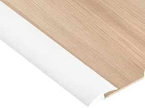 6M White Carpet Trim Self Adhesive PVC Laminate Floor Door Doorway Transition Threshold Strip Tile Edgings Rubber Flooring Edge Strip(Cover Height Within 5mm)