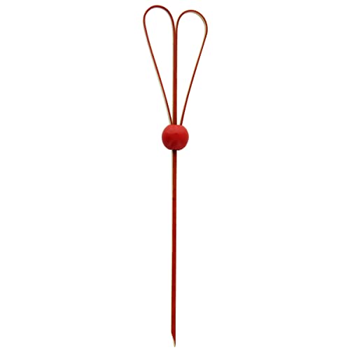 PACKNWOOD 209BBJIGR The Heart Bamboo Pick with Ball Red Ball - 5.9in - 1000 pcs