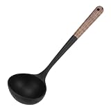 LorisArm Large 13' Soup Ladle Spoon, 8 Ounce Wooden handle Silicone Ladle Spoons Non Stick Kitchen Utensils.